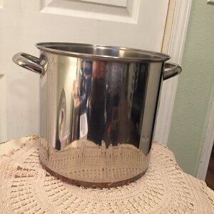 Vintage Revere Ware 1801 Stainless 12 Qt Stock Pot Copper Clad Rome NY US
